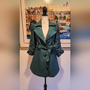 Emerald green trench coat